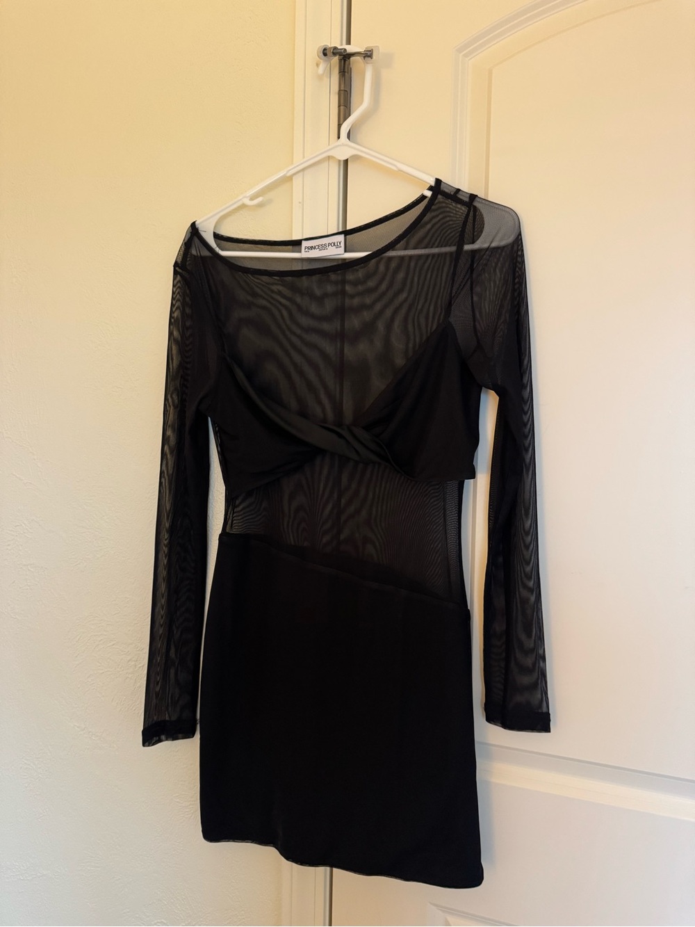 Princess Polly black sheer long sleeve dress - Picture 2 of 4